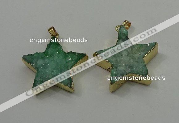 NGP4095 30*32mm - 32*35mm star druzy quartz pendants wholesale