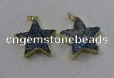 NGP4096 30*32mm - 32*35mm star druzy quartz pendants wholesale