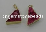 NGP4103 22*35mm - 24*40mm triangle druzy quartz pendants wholesale