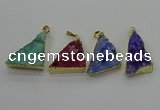 NGP4108 22*35mm - 24*40mm triangle druzy quartz pendants wholesale