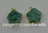 NGP4116 28*28mm - 30*30mm pentagon druzy quartz pendants wholesale