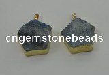 NGP4117 28*28mm - 30*30mm pentagon druzy quartz pendants wholesale