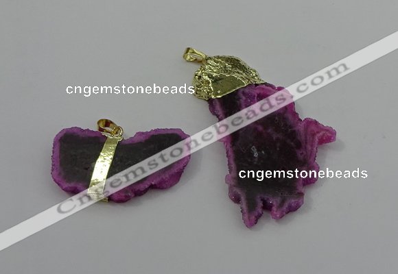 NGP4133 25*35mm - 40*50mm freeform druzy quartz pendants wholesale