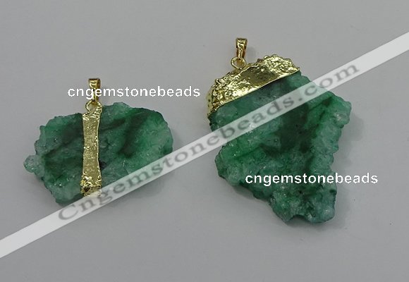 NGP4135 25*35mm - 40*50mm freeform druzy quartz pendants wholesale