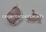 NGP4140 20*30mm - 35*45mm freeform rose quartz pendants wholesale
