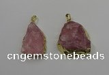 NGP4141 20*30mm - 35*45mm freeform rose quartz pendants wholesale