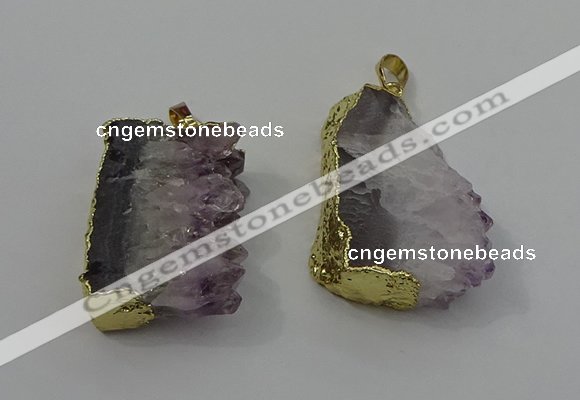 NGP4143 25*30mm - 30*35mm freeform druzy amethyst pendants