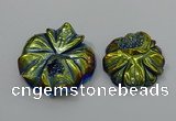 NGP4149 40*45mm - 50*55mm flower plated druzy agate pendants