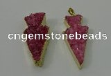 NGP4156 20*45mm - 22*48mm arrowhead druzy quartz pendants