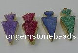 NGP4160 20*45mm - 22*48mm arrowhead druzy quartz pendants