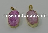 NGP4186 18*25mm - 18*28mm oval druzy quartz pendants wholesale