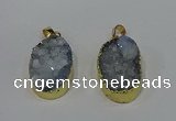 NGP4189 18*25mm - 18*28mm oval druzy quartz pendants wholesale