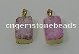 NGP4224 16*25mm - 18*25mm rectangle druzy quartz pendants wholesale