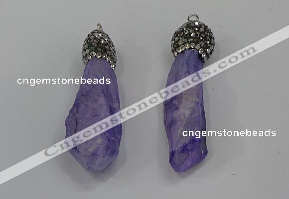 NGP4288 10*30mm - 15*45mmmm nuggets plated quartz pendants