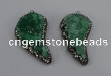 NGP4318 20*40mm - 25*50mm wing-shaped druzy quartz pendants