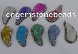 NGP4321 20*40mm - 25*50mm wing-shaped druzy quartz pendants