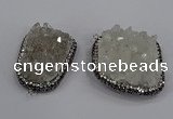 NGP4323 25*35mm - 30*40mm freeform white crystal pendants