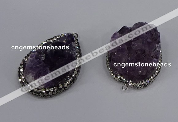 NGP4324 25*35mm - 30*40mm freeform druzy amethyst pendants