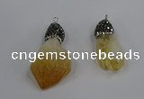 NGP4326 18*35mm - 20*40mm nuggets druzy citrine pendants