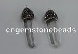 NGP4330 10*35mm - 12*45mm sticks white crystal pendants