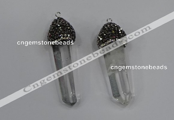 NGP4330 10*35mm - 12*45mm sticks white crystal pendants