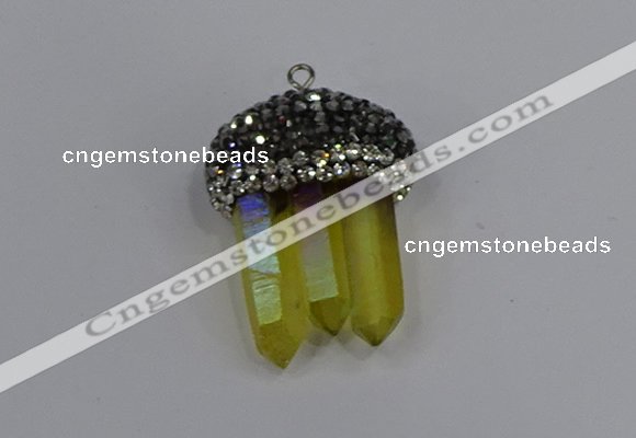 NGP4333 22*30mm - 25*35mm sticks white crystal pendants