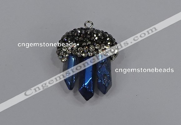 NGP4339 22*30mm - 25*35mm sticks white crystal pendants