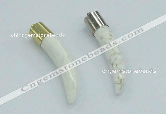 NGP4502 9*50mm - 9*55mm horn white turquoise pendants wholesale