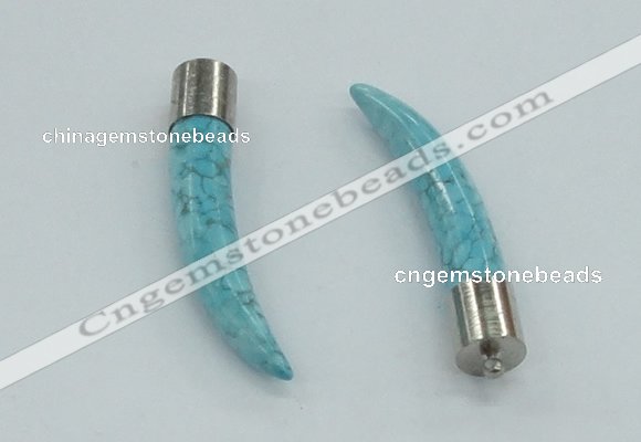 NGP4505 9*50mm - 9*55mm horn blue turquoise pendants wholesale