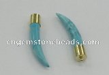 NGP4506 9*50mm - 9*55mm horn blue turquoise pendants wholesale