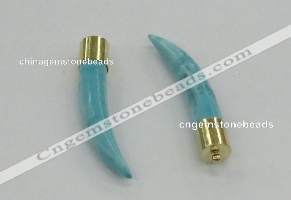 NGP4506 9*50mm - 9*55mm horn blue turquoise pendants wholesale