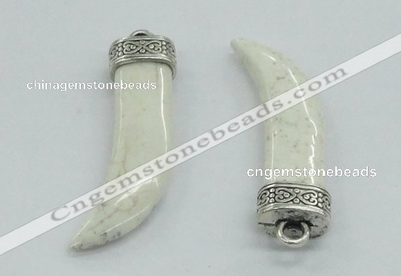 NGP4510 12*50mm - 12*55mm horn white turquoise pendants wholesale