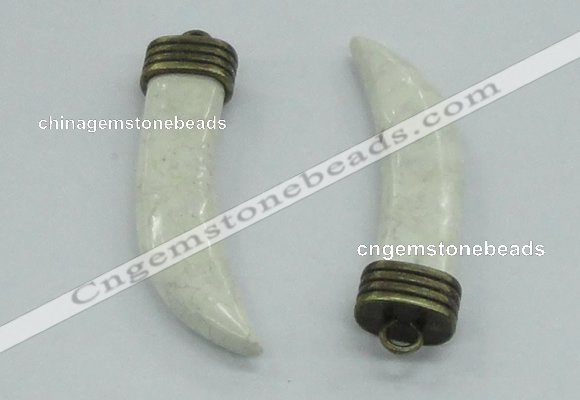 NGP4511 12*50mm - 12*55mm horn white turquoise pendants wholesale