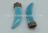 NGP4517 12*50mm - 12*55mm horn blue turquoise pendants wholesale