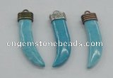 NGP4518 12*50mm - 12*55mm horn blue turquoise pendants wholesale