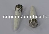 NGP4536 15*52mm bullet-shaped white howlite turquoise pendants