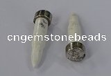 NGP4536 15*52mm bullet-shaped white howlite turquoise pendants