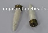 NGP4537 15*52mm bullet-shaped white howlite turquoise pendants