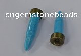 NGP4541 15*52mm bullet-shaped white howlite turquoise pendants