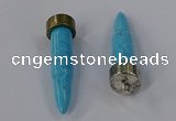 NGP4542 15*52mm bullet-shaped white howlite turquoise pendants