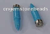 NGP4548 15*62mm bullet-shaped white howlite turquoise pendants