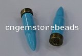 NGP4549 15*62mm bullet-shaped white howlite turquoise pendants