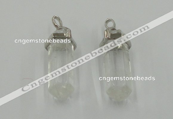 NGP5001 8*30mm sticks white crystal gemstone pendants wholesale