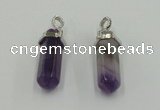 NGP5004 8*30mm sticks amethyst gemstone pendants wholesale