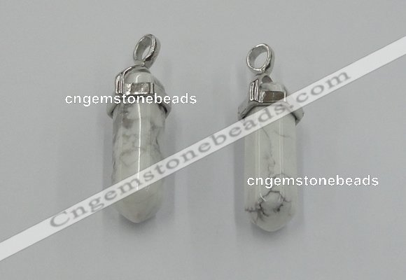 NGP5005 8*30mm sticks white howlite gemstone pendants wholesale