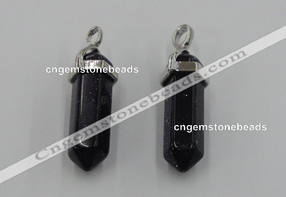 NGP5007 8*30mm sticks blue goldstone pendants wholesale