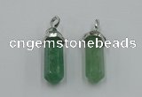 NGP5009 8*30mm sticks green aventurine pendants wholesale