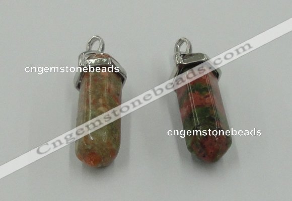 NGP5014 8*30mm sticks unakite gemstone pendants wholesale