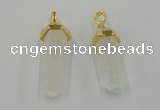 NGP5026 8*30mm sticks white crystal gemstone pendants wholesale