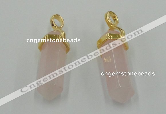 NGP5027 8*30mm sticks rose quartz gemstone pendants wholesale